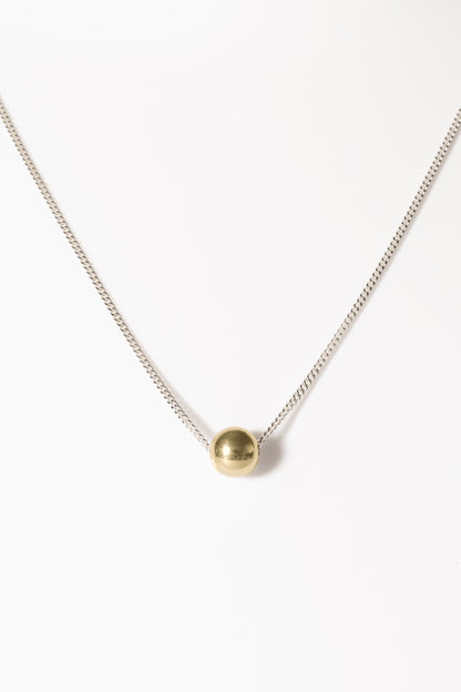 Náhrdelník s pozlacenou kuličkou lesklou - žlutá